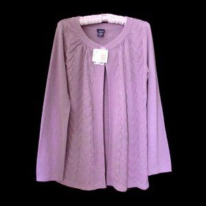 Basic Editions Single Button Textured Cardigan M